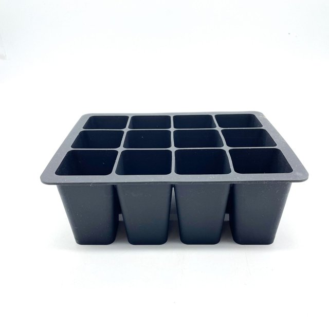 Maceta de silicona para plántulas, fácil de limpiar, placa con orificios para jardinería, maceta reutilizable de 12 orificios para plántulas de plantas