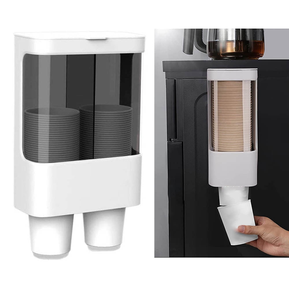 Disposable cup dispenser, pull cup holder wall mounted cup holder for water cooler, double tube