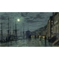 thumbnail image 2 of Grimshaw, John Atkinson 24x16 White Modern Wood Framed Museum Art Print Titled - City Docks by Moonlight, 2 of 4