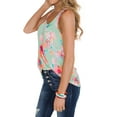 thumbnail image 4 of Women Sleeveless Floral Print Zipper Back Tank Top, 4 of 5