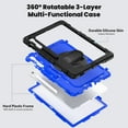 thumbnail image 2 of ELEHOLD Rugged Case for Samsung Galaxy Tab S10 FEplus / FE+ 2025 13.1 Inch Three-Layer Built-in Screen Protector 360° Rotating Kickstand Handstrap Shoulder Strap Shockproof Case,Black + Blue, 2 of 7