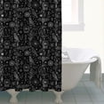 thumbnail image 4 of Black White Gothic Crystal Ball Bird Bat Pattern Shower Curtain 72"x84" ,Bathroom Decorative Shower Curtains Set with 12 Hooks,Modern Waterproof Washable Shower Curtain, 4 of 6