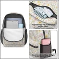 thumbnail image 3 of 17 Inch Lightweight Backpack,PVC Waterproof Oxford Fabric, Ergonomically Designed, with Large Capacity, Floral Flowers Print, 3 of 5