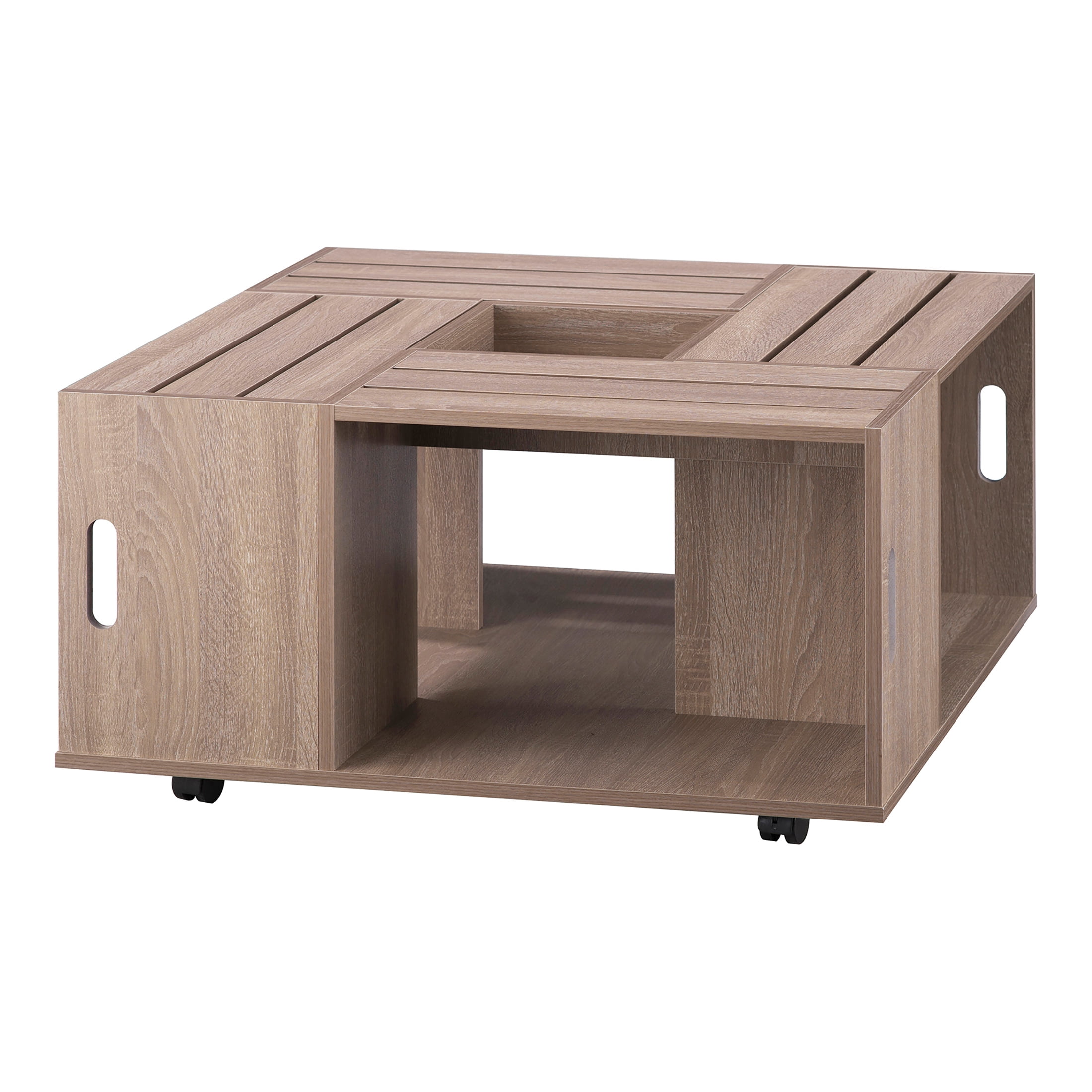 Furniture of America Jade Coffee Table with Casters, Brown