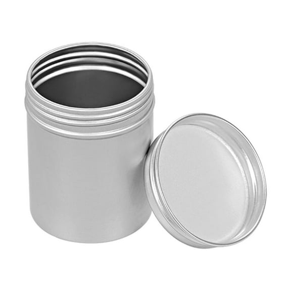 Uxcell 4.4oz Screw Top Lid Round Cans Tin Containers Aluminum for Storing Screws Beads Silver Tone 1 Pack