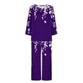thumbnail image 4 of ameIAEA Ensemble de Pyjama pour Femmes Manches Longues Col Rond Pantalon Grand Ensemble de Détente 2 Pcs, 4 of 5