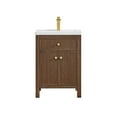 thumbnail image 2 of Cerrito 24" Wood Vanity in Brown Oak Ceramic Integrated Sink no Mirror, 2 of 18