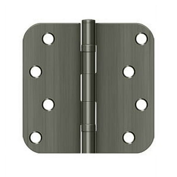 Deltana S44R5BB15A 4" x 4" x 5/8" Radius Hinge; Ball Bearings; Antique Nickel Finish