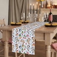 thumbnail image 2 of Easter Table Runner, Spring Rabbits Eggs Botanical Tulip Blue Plaid Washable Cotton Linen Table Runners 108 Inches Long, Dresser Scarf Runner for Dining/Living Room/Kitchen/Square Tables 13''x108'', 2 of 9