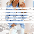 thumbnail image 3 of Only Moment Lightweight Soft Casual Shirts for Women Long Sleeve V Neck Plaid Blouse Polyester-Cotton Blend Collared Blouses Business Casual Outfits Beige,M, 3 of 4