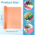 thumbnail image 2 of Holographic Clear Vinyl Film Sparkle Holographic Fabric 12"x48",Fluorescent Orange, 2 of 6
