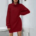 thumbnail image 2 of Yokua Women's Loose Turtleneck Oversize Long Pullover Sweater Dress, 2 of 8
