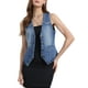thumbnail image 1 of INSPIRE CHIC Chalecos de mezclilla para mujeres sin mangas, lavados y desgastados, chaquetas de mezclilla casuales en gris y azul, talla M, 1 of 6