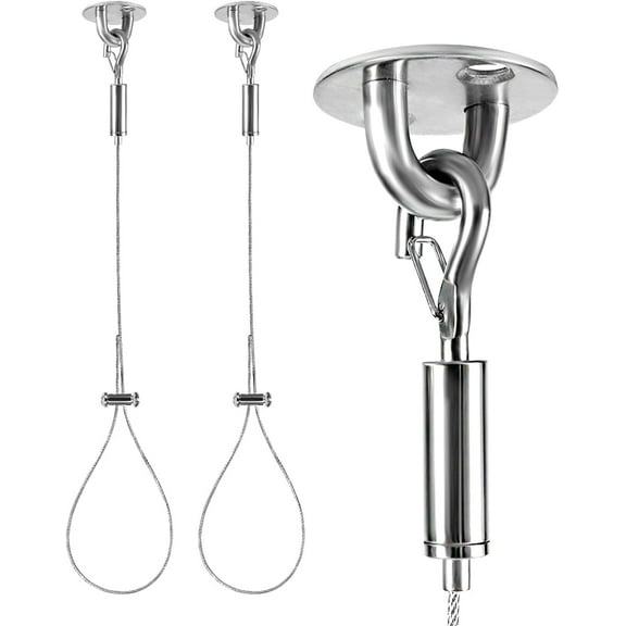 2 Packs Ceiling Support for Closet Rod, Prevents Sagging, 60'' Adjustable Closet Rod Support Bracket, Stainless Steel Ceiling Support Assembly, Heavy Duty Wardrobe Pipe Bracket Rod Holder