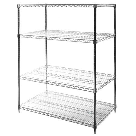 

Chrome Wire Shelving with 4 Shelves - 24 d x 42 w x 64 h (SC244264-4)