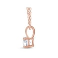 thumbnail image 3 of 3.5MM Round Cut Lab Created Moissanite Diamond Solitaire Pendant Necklace in 14K Rose Gold Over Sterling Silver 18" Chain(G-H Color,VVS1 Clarity,0.16 Cttw), 3 of 6