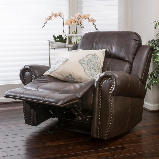 Christopher Knight Home Charlie Bonded Leather Glider Recliner Club