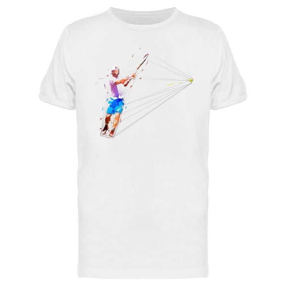 Low Poly Man Playing Tennis T-Shirt Men -Image by Shutterstock, Male Small