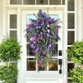 thumbnail image 4 of Purple Tulip Wreath Spring Artificial Flower Garland Front Door Wall Decorations, 4 of 8