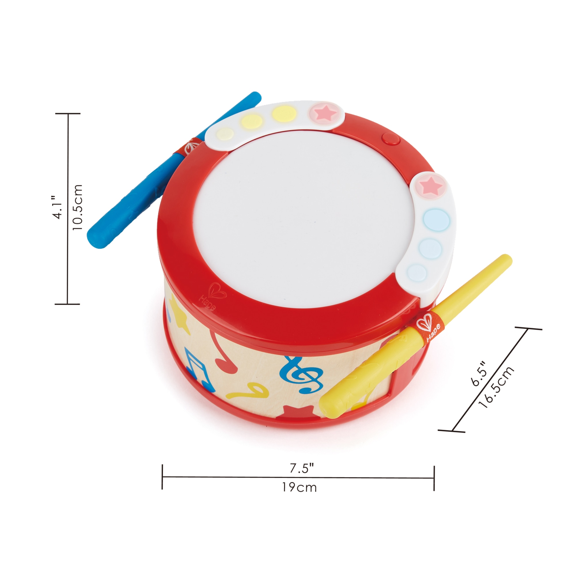 Hape Electronic Drum Musical Instrument Toy W/ Lights & Guided Play