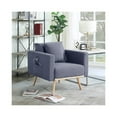 thumbnail image 4 of Easton Dark Gray Linen Fabric Chair with USB Charging Ports Pockets & Pillows, 4 of 6