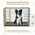 thumbnail image 5 of Dog Crate 36 Inch Medium Double Door Dog Cage with Plastic Leak-Proof Pan Tray Folding Metal Wire Pet Kennel for Indoor Outdoor Travel, 5 of 8