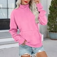 thumbnail image 2 of Diufon Sweatshirts for Women Mock Turtleneck Fall Winter Plain Pullover Tops Casual Loose Sweater with Pocket, 2 of 6