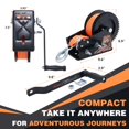 thumbnail image 4 of OPENROAD 3500LB Boat Trailer Winch - Heavy Duty Hand Winch with 32FT Orange Strap, 2-Way Ratchet & 4:1/8:1 Gear - Ideal for Boat, Truck, Trailer, RV, ATV and Jet Ski - Includes Installation Screws, 4 of 6