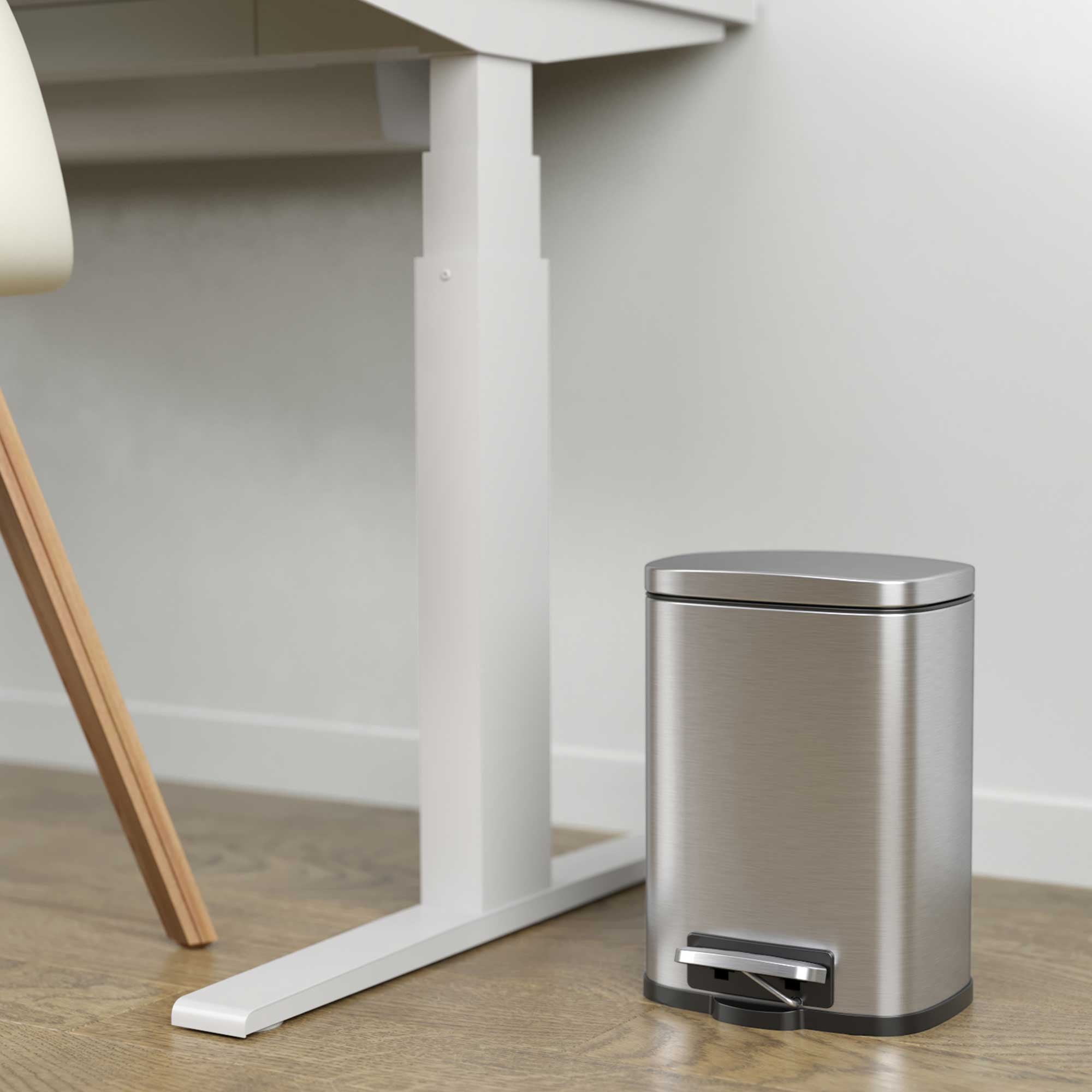 iTouchless 5 Liter Stainless Steel Pedal Trash Can with Inner Bucket