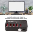 thumbnail image 3 of Estación de Carga de Pared USB Estación de Carga USB de Escritorio de 5 Puertos 48W 24A Protección contra Sobrecorriente Cargador de Escritorio USB para Teléfono PC, 3 of 8