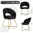 thumbnail image 2 of BAIVAKON Velvet Vanity Chair with Curved Back, Upholstered Barrel Desk Chair with Gold Legs, Mid Century Modern Accent Chair for Living Room, Dressing Room, Bedroom, Black, 2 of 8