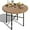 Wood, variant on DWVO Outdoor Patio Dining Table Round for 4 35.4" Outdoor Tables with Umbrella Hole & Adjustable Levelers All-Weather Bistro Table with Metal Frame for Lawn Garden Backyard