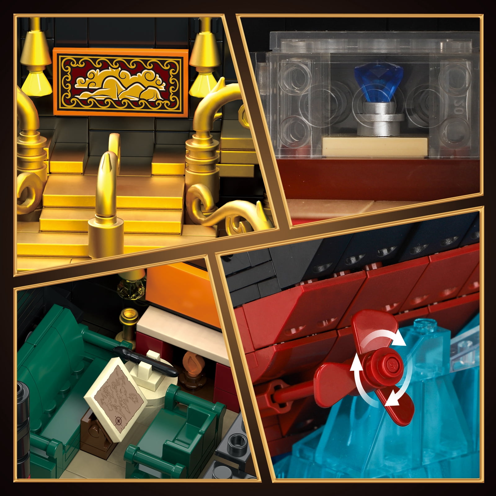 GOQI 2 in 1 Titanic Building Set, Titanic Big Ship Model Building Kit with Lights Bricks and Glacier, 1928 Pieces STEM Construction Toy for Teens Boys Ages 8-14+
