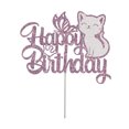 thumbnail image 1 of Langgg Cat Cat Happy Birthday Cake Plaque, 1 of 9