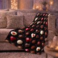 thumbnail image 6 of Chocolate Hearts and Truffles on Black, Romantic Dessert Style for Chocolate Lovers, Rich Candy Assortment and Anniversary Gift, Soft Flannel Blanket for Bedroom and Guest Room, Home Decor, 6 of 9