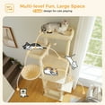 thumbnail image 2 of Pefilos 73" Multi-Level Cat Tree Tower for Indoor Cats, Cat Condo for Big Cats with Scratching Posts, Hammock Basket, Plush Perch, Beige, 2 of 7