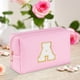 thumbnail image 3 of Bolsa de maquillaje con letras de chenilla, bolsa de cosméticos bonita, resistente al agua de gran capacidad para mujeres, 3 of 7