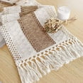 thumbnail image 1 of Nvzi Boho Table Runner for Home Decor 72 Inches Long Farmhouse Rustic Table Runner Cream & Brown Macrame Table Runner with Tassels for Boho Dining Bedroom Decor Rustic Bridal Shower (12x72 Inches), 1 of 5