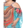 thumbnail image 5 of White Mark Women's Plus Size Sheer Caftan Dress with Tie-up Neckline, 5 of 5