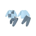 thumbnail image 3 of Aojekbee Baby Boy 2Pcs Fall Outfits Long Sleeve Pocket Henley Tops + Pants Set Spring Clothes, 3 of 10