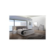Best Master Naple 5-Piece Poplar Wood East King Platform Bedroom Set Gray/Silver
