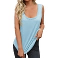 thumbnail image 6 of Summer Sleeveless Solid Color Women Scoop Neck Casual Tank Tops Camisole, 6 of 7