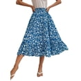 thumbnail image 3 of Txlixc Falda larga de mujer, cintura elástica con impresión de volantes y falda de ocio de estilo a Txlixc moda, 3 of 7