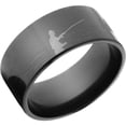 thumbnail image 2 of 10mm Flat Black Zirconium Ring with a Fisherman Picture Lasered Around the Ring, 2 of 3