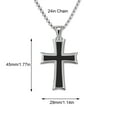 thumbnail image 3 of XIVORA Cross Necklace for Men – Polished Stainless Steel Cross Pendant Necklace 24″ Chain, Durable Silver-Tone Men's Necklace, Christian Jewelry Gift for Men, 3 of 5