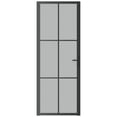 thumbnail image 3 of vidaXL Black Matt Glass Aluminum Interior Door Single Piece 29.9x79.3 Inch 1.4 Inch Thickness, 3 of 7