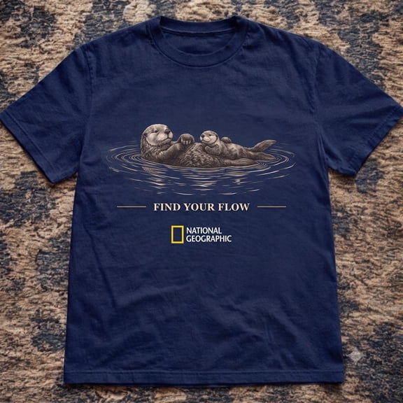 National Geographic FIND YOUR FLOW Otters graphic tee