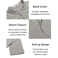 thumbnail image 2 of COOFANDY Men's Casual Henley Shirt Short Sleeve Band Collar Linen Shirt Summer Beach Hippie T-Shirts, 2 of 6