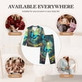 thumbnail image 7 of Honeii Enchanted Forest Butterfly A Print Women's Pajama Sets Long Sleeve Button Down Sleepwear Nightwear Soft Pjs Lounge Sets 2PCS-XX-Large, 7 of 7