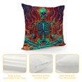 thumbnail image 4 of Orinice Skeleton Lotus Fire Graphic Decorative Throw Pillow Cover for Home Couch Living Room Bed Sofa - Aesthetic Decorative Pillowcase for Men Women Boy Girl - 1PC Pack 18x18in, 4 of 5
